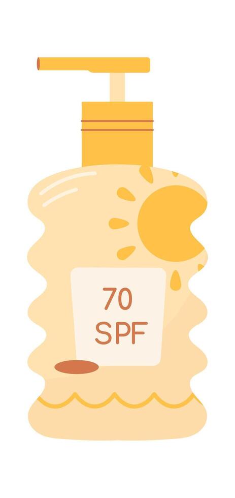 Sunscreen protection lotion Flat Illustration vector