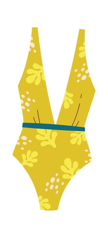 One-Piece Swimsuit Clothes for swimming Illustration vector