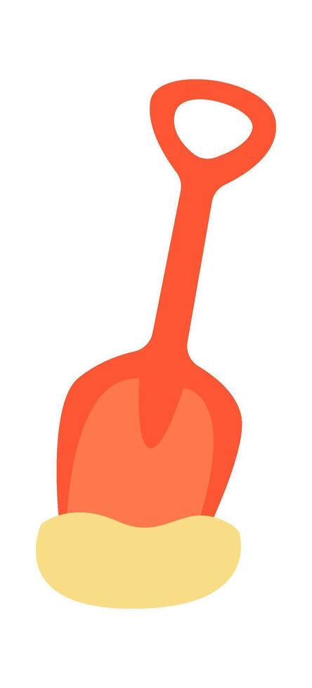 Shovel with sand Beach vector