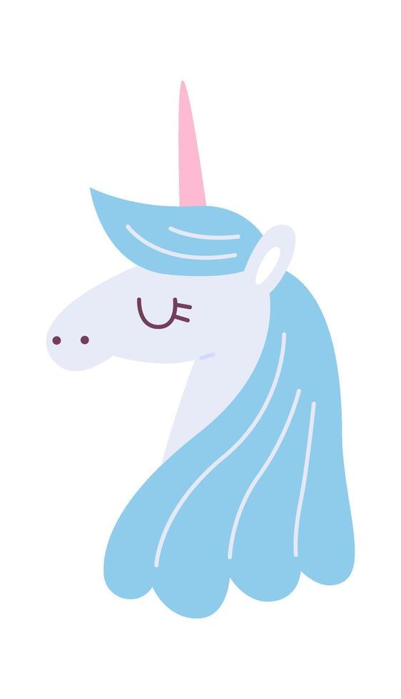 Magical Unicorn Head Illustration vector