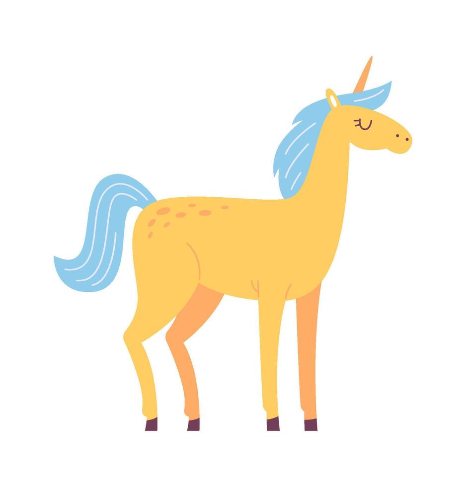 Standing Magical Unicorn vector