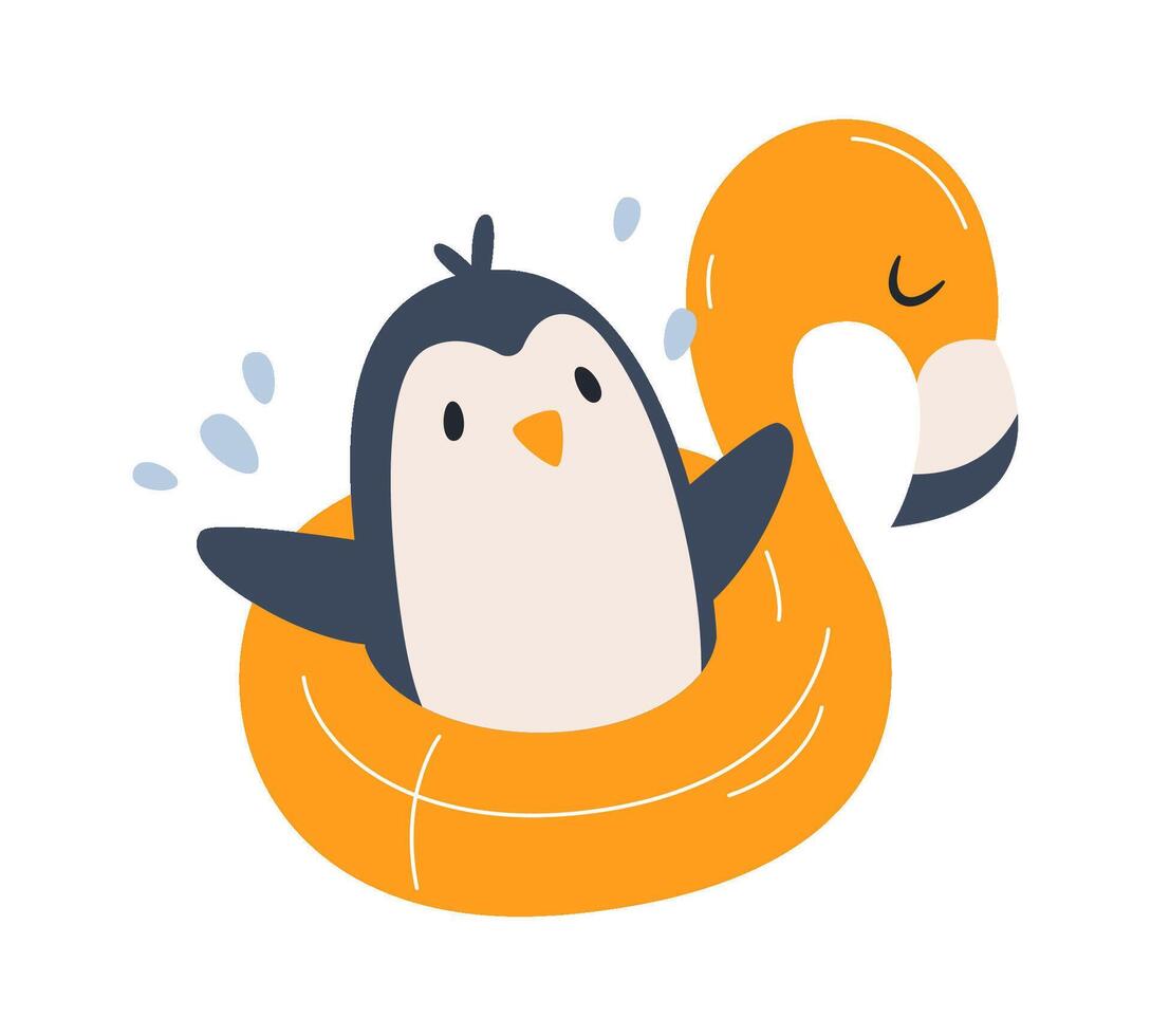 Penguin In Rubber Ring vector