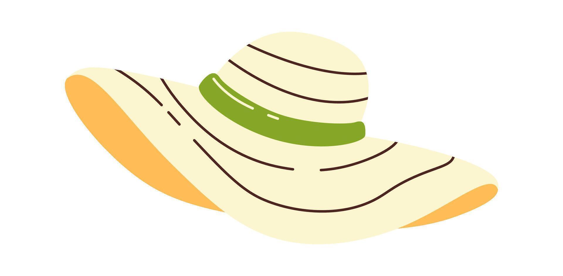 Straw hat accessory vector