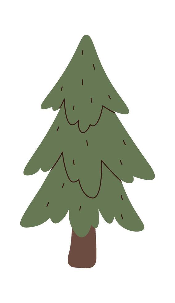 Pine tree flat illustration vector