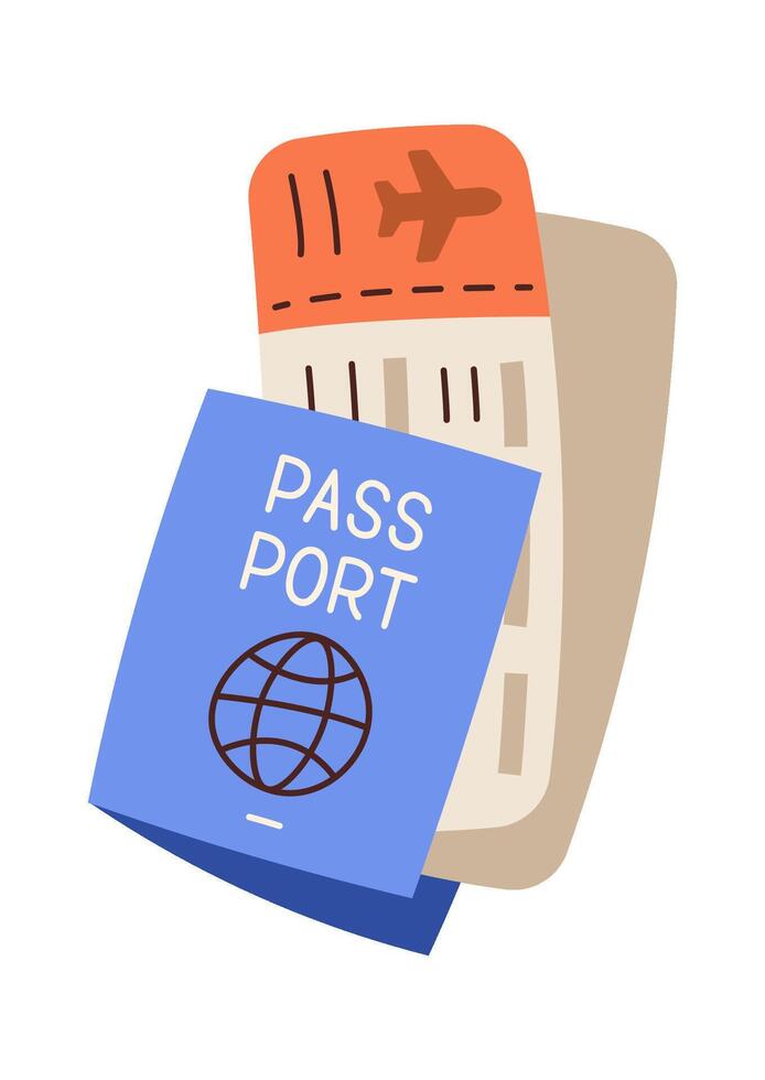 Passport and ticket for trip vector