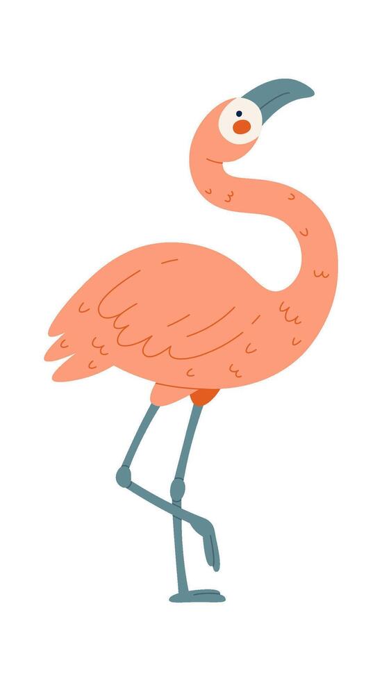 Flamingo Bird Standing on one leg vector