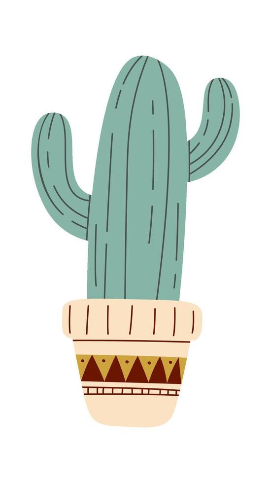 Cactus plant in pot vector