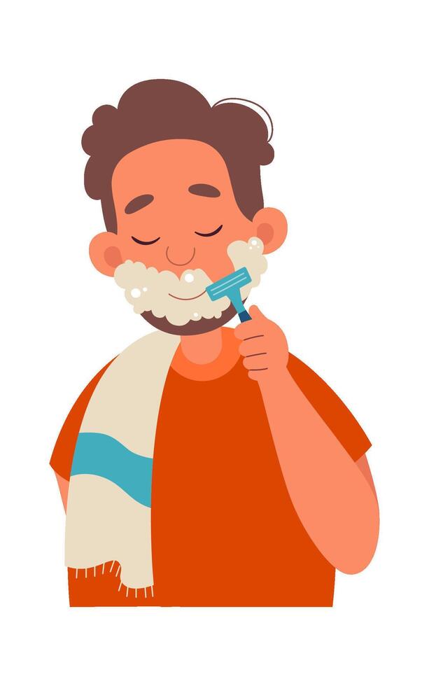 Man Shaving Beard vector