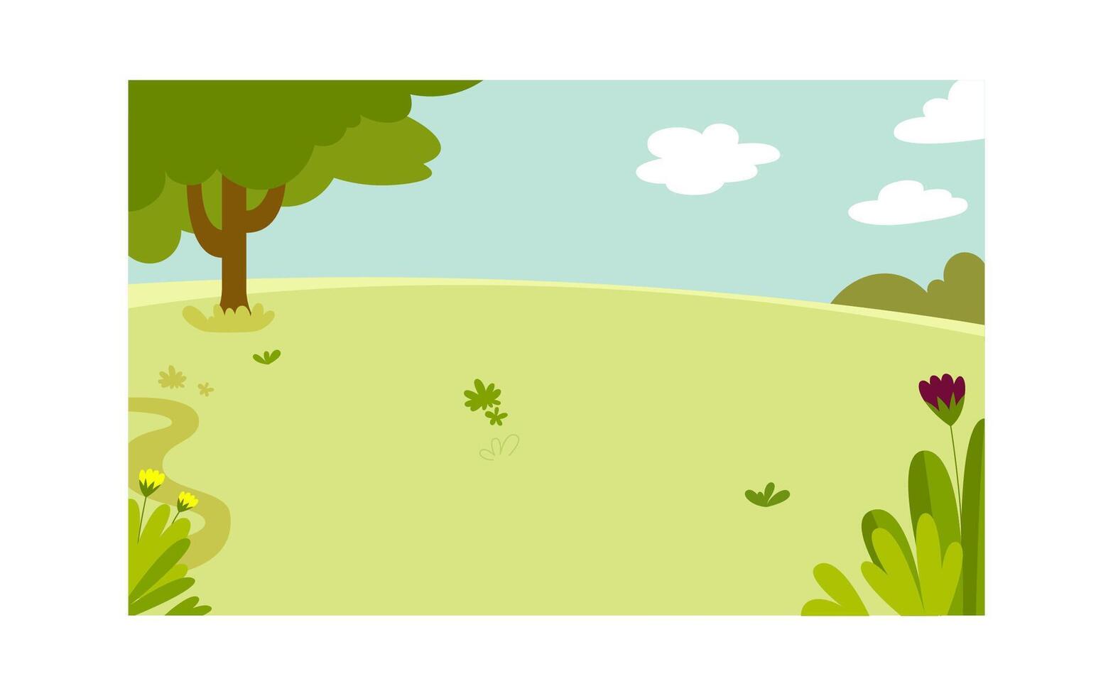 Clear garden landscape background vector