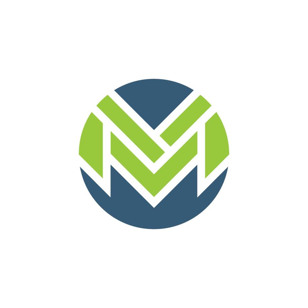 Illustration combination of M inside a circular logo vector