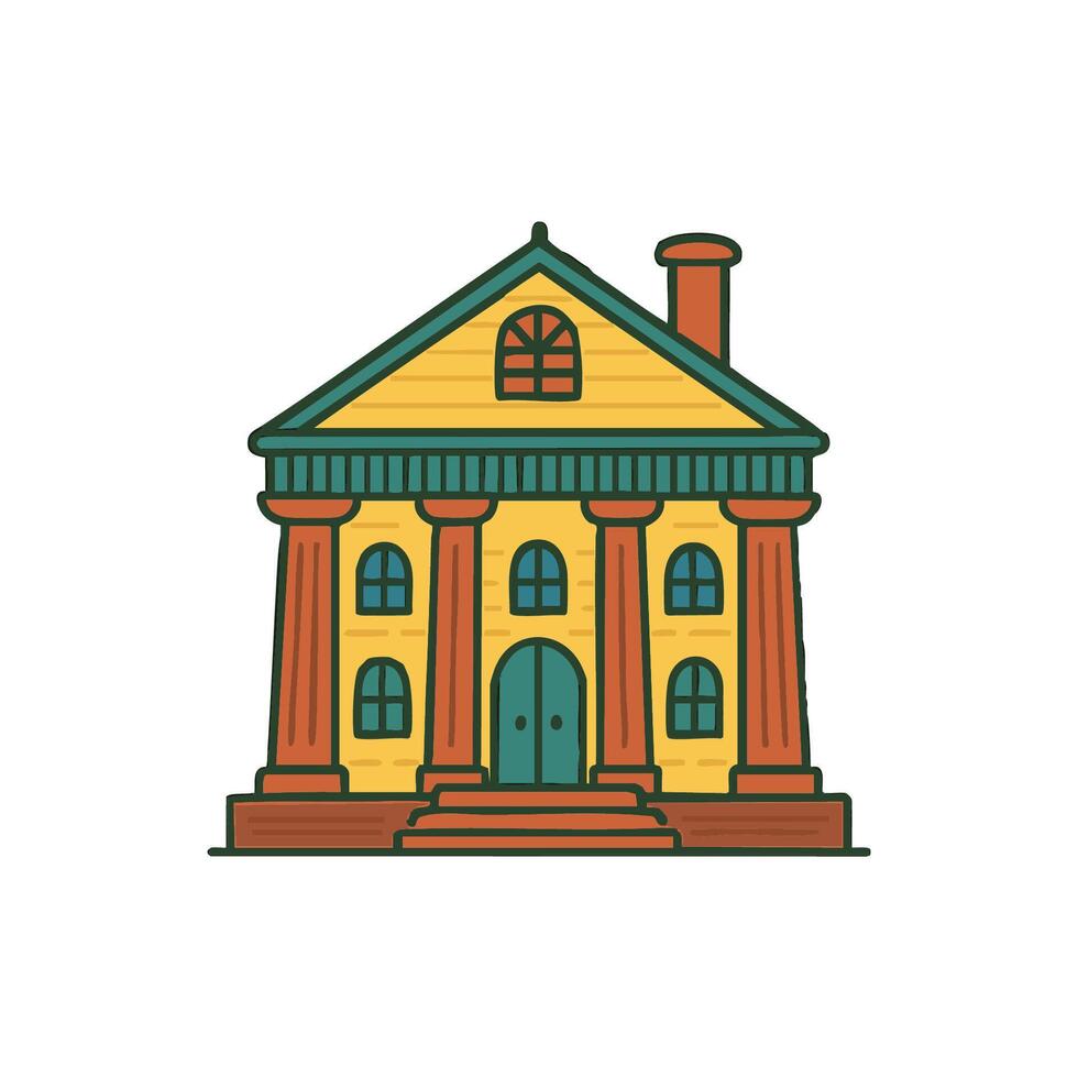 Illustration of ancient Roman Colosseum with arch design vector
