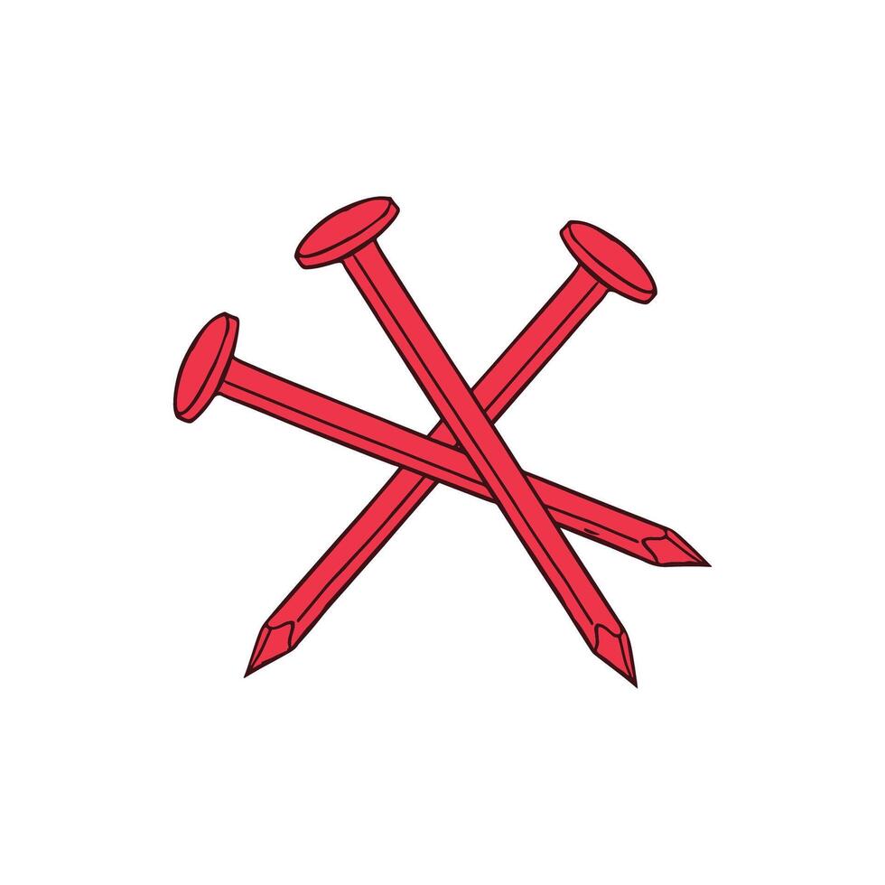 Simple sketch of durable nails for building use vector
