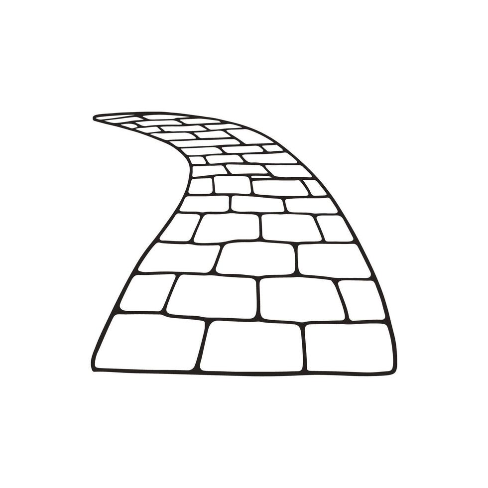 Sketch of a patterned stone path with connected pavers vector