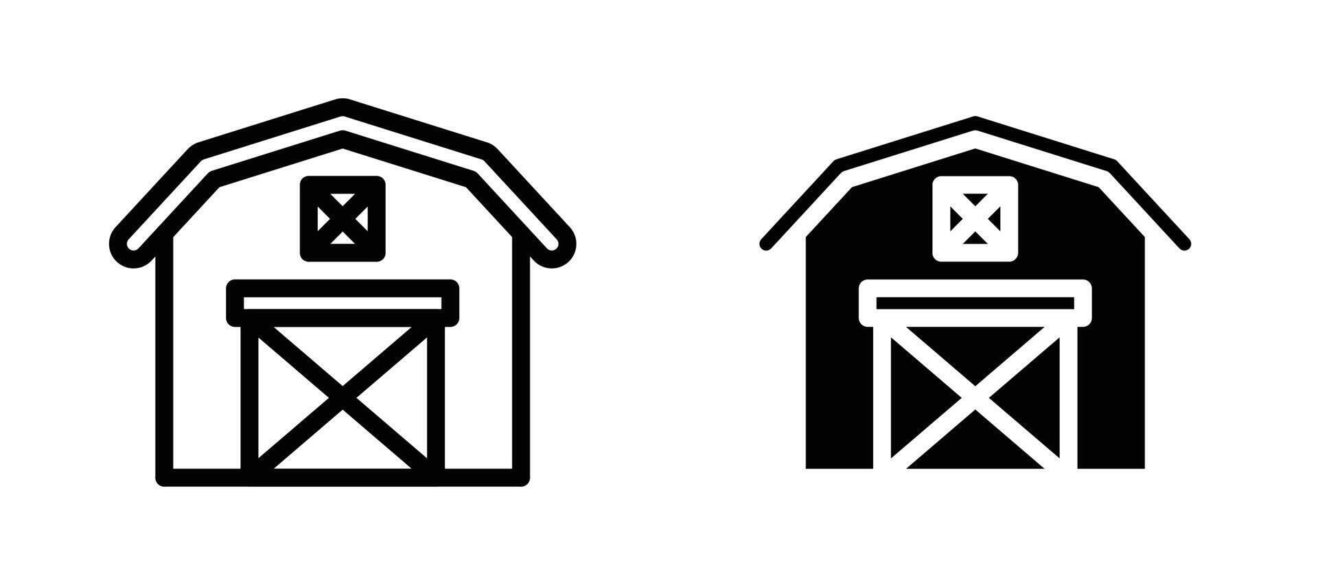 Barn icon collection line and flat style. modern concept, outline style, black color vector