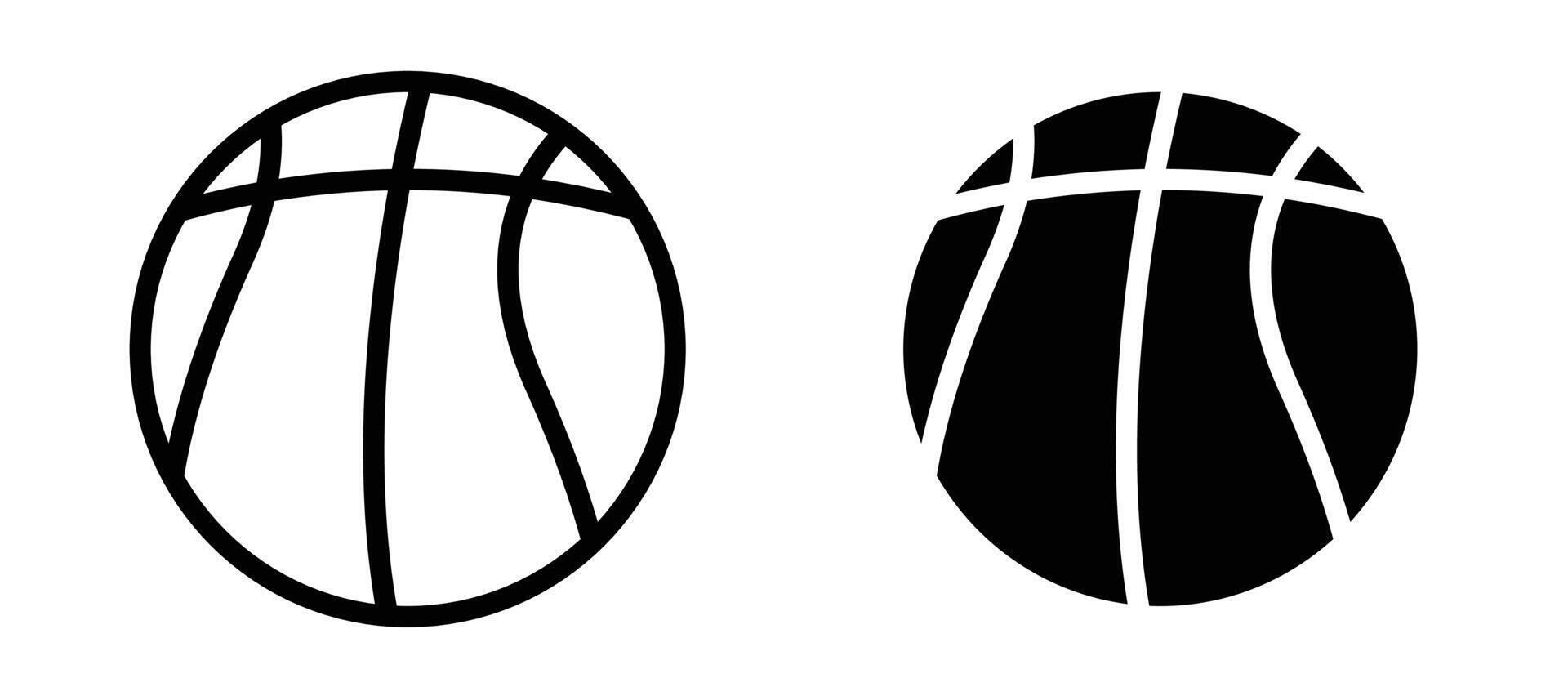 Basketball icon collection line and flat style. modern concept, outline style, black color vector