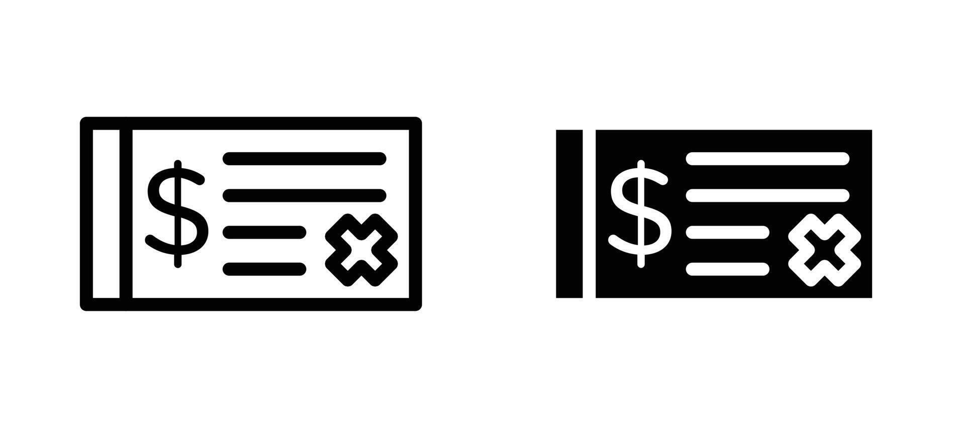 Bounced check icon collection line and flat style. modern concept, outline style, black color vector