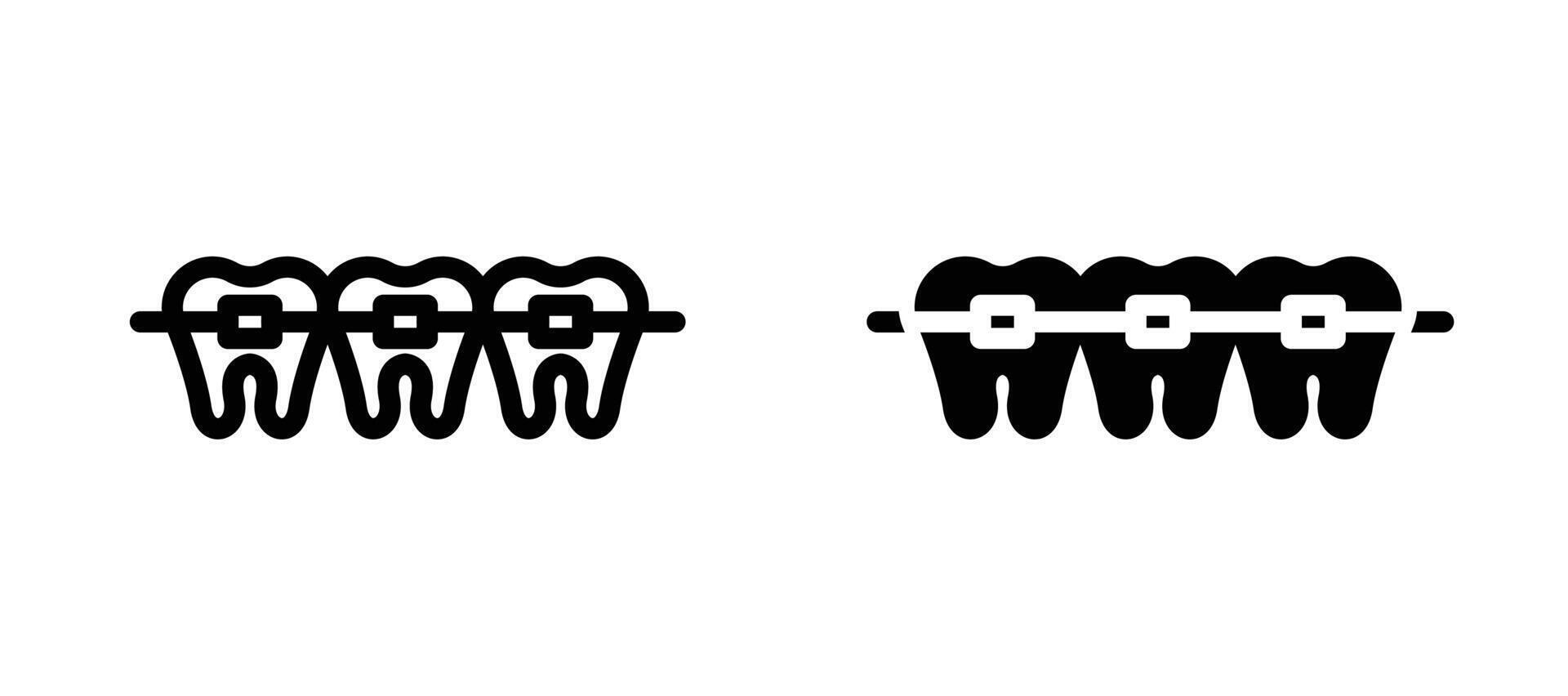 Braces icon collection line and flat style. modern concept, outline style, black color vector
