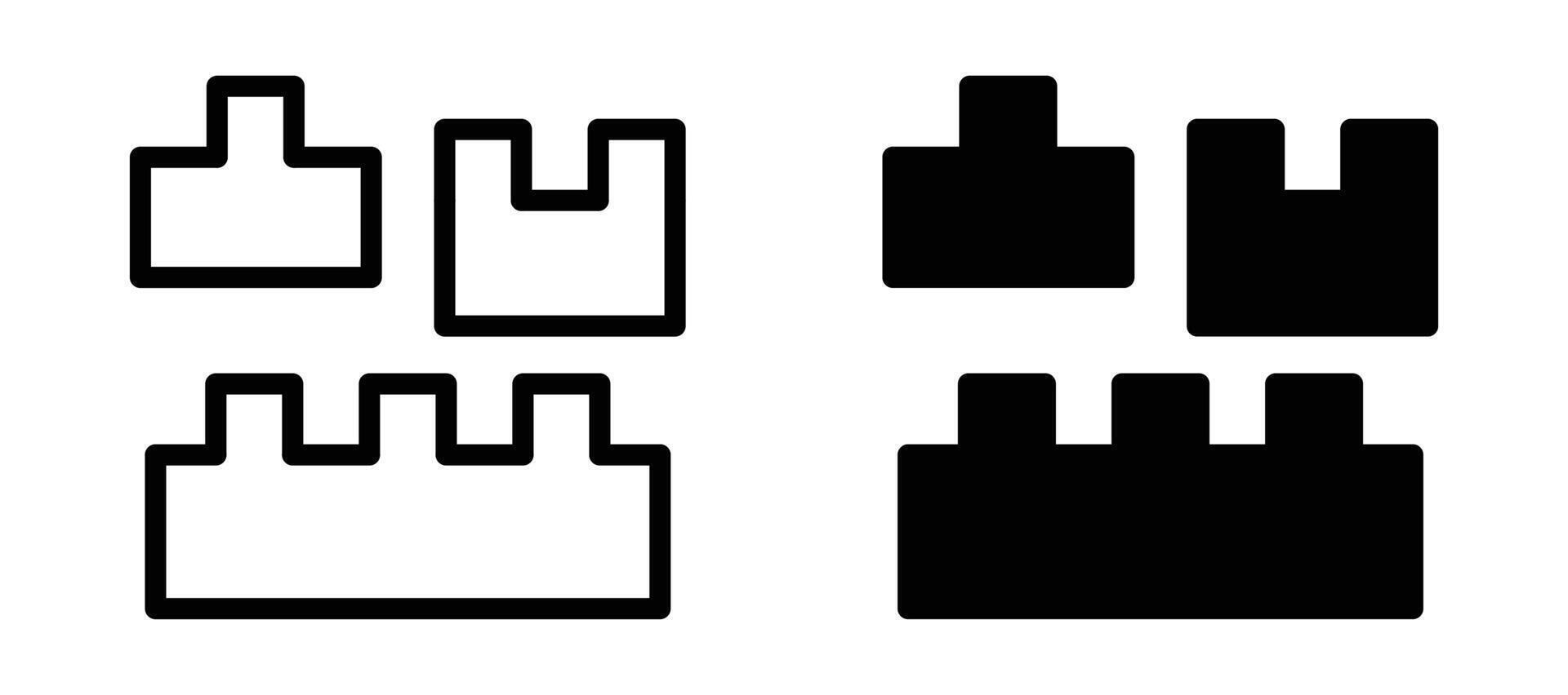 building toy icon collection line and flat style. modern concept, outline style, black color vector