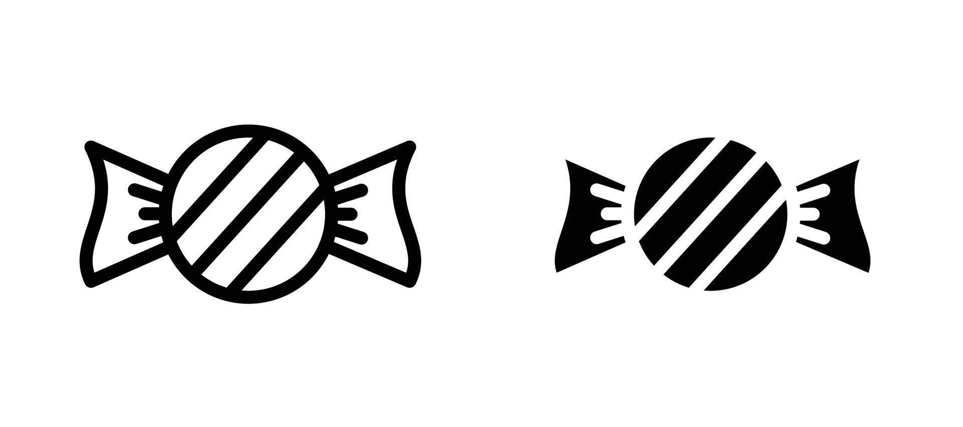 Candy icon collection line and flat style. modern concept, outline style, black color vector