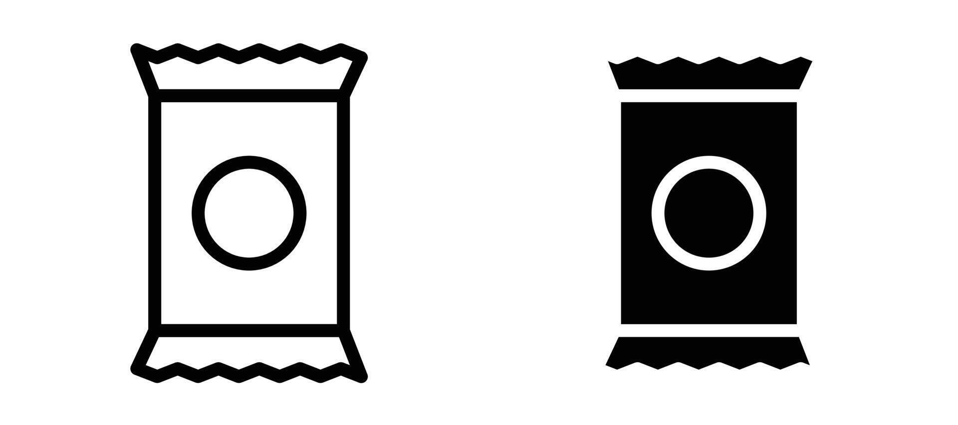Chips bag icon collection line and flat style. modern concept, outline style, black color vector