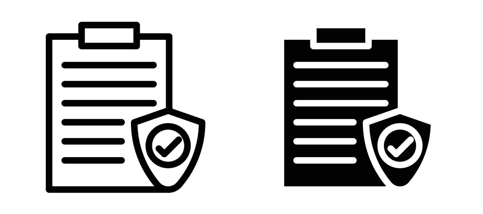 Contract coverage icon collection line and flat style. modern concept, outline style, black color vector