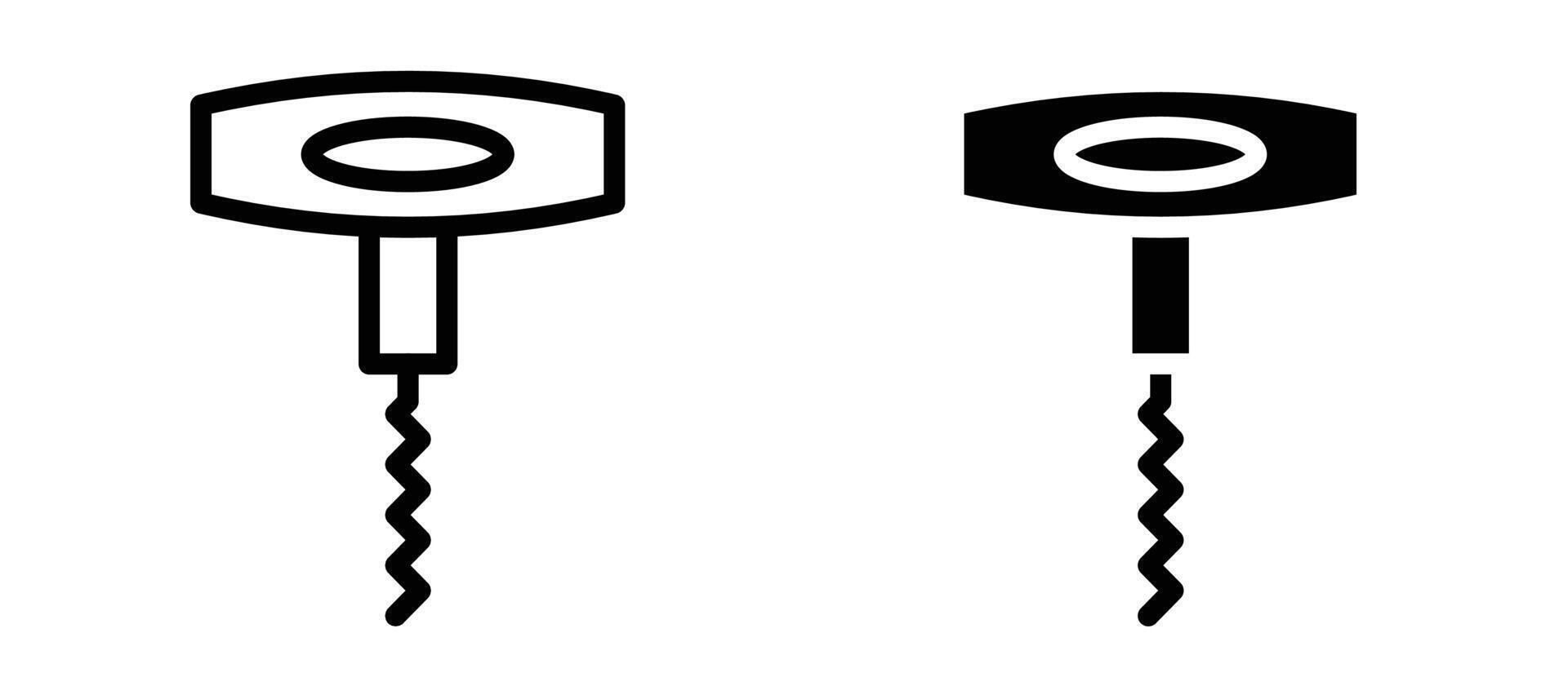 Corkscrew icon collection line and flat style. modern concept, outline style, black color vector