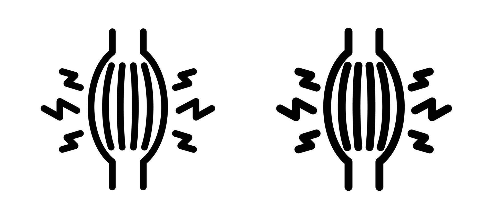 Myalgia icon collection line and flat style. modern concept, outline style, black color vector