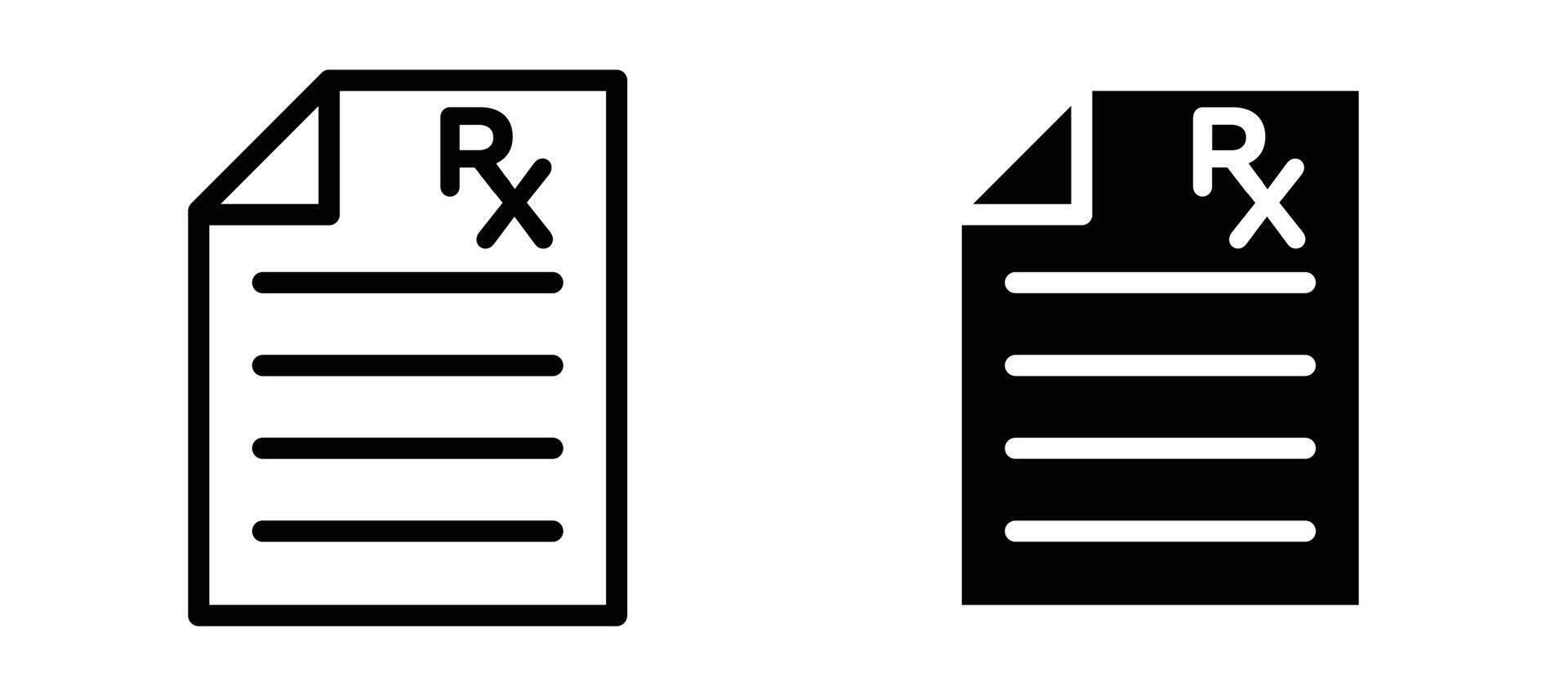 RX icon collection line and flat style. modern concept, outline style, black color vector