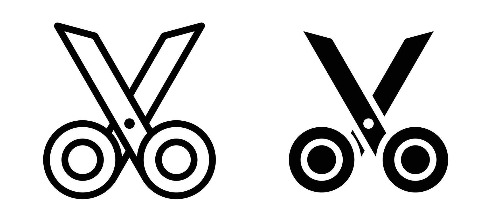 Scissors icon collection line and flat style. modern concept, outline style, black color vector