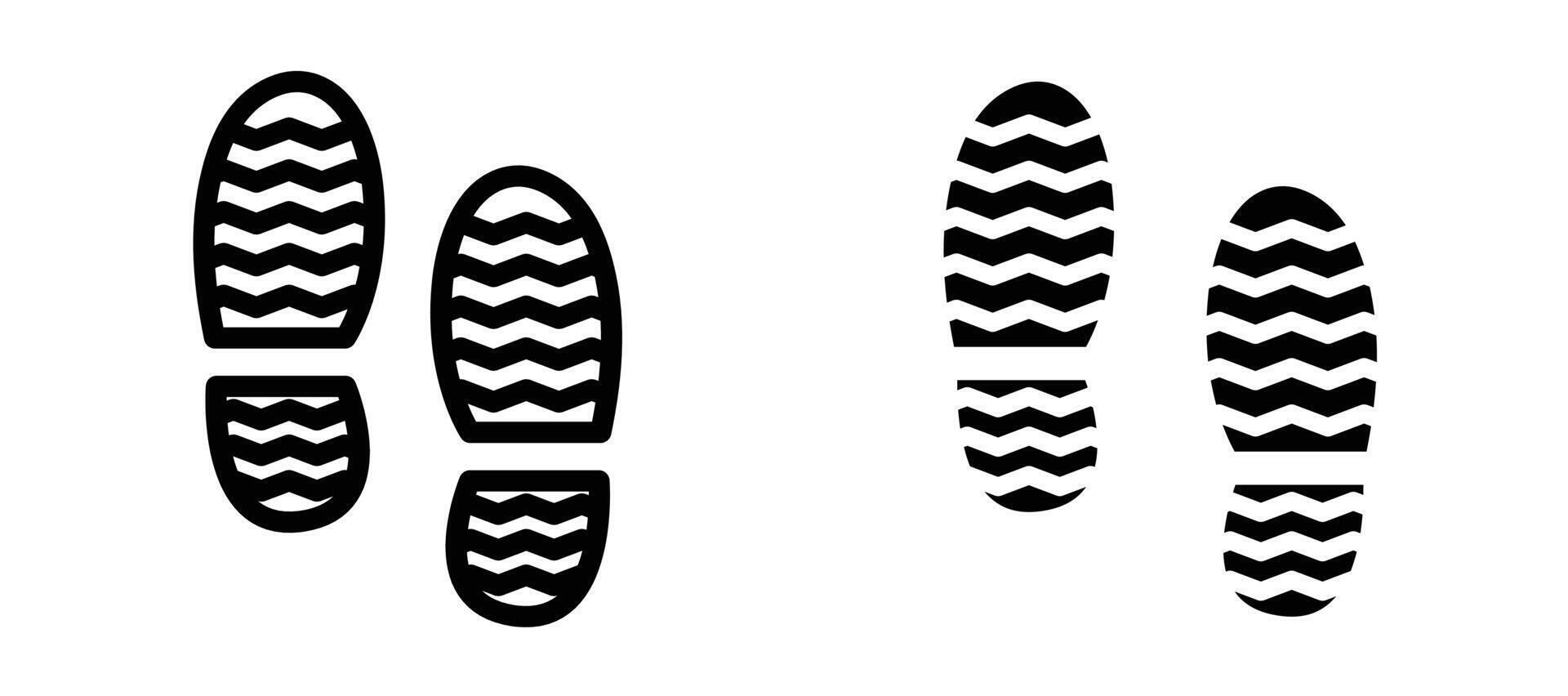 Shoe print icon collection line and flat style. modern concept, outline style, black color vector