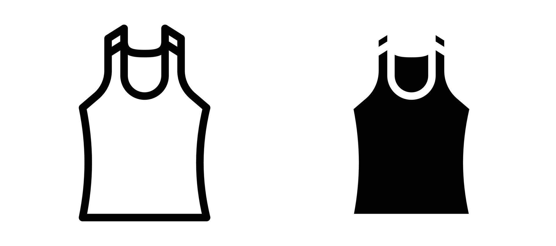 Sleeveless shirt icon collection line and flat style. modern concept, outline style, black color vector