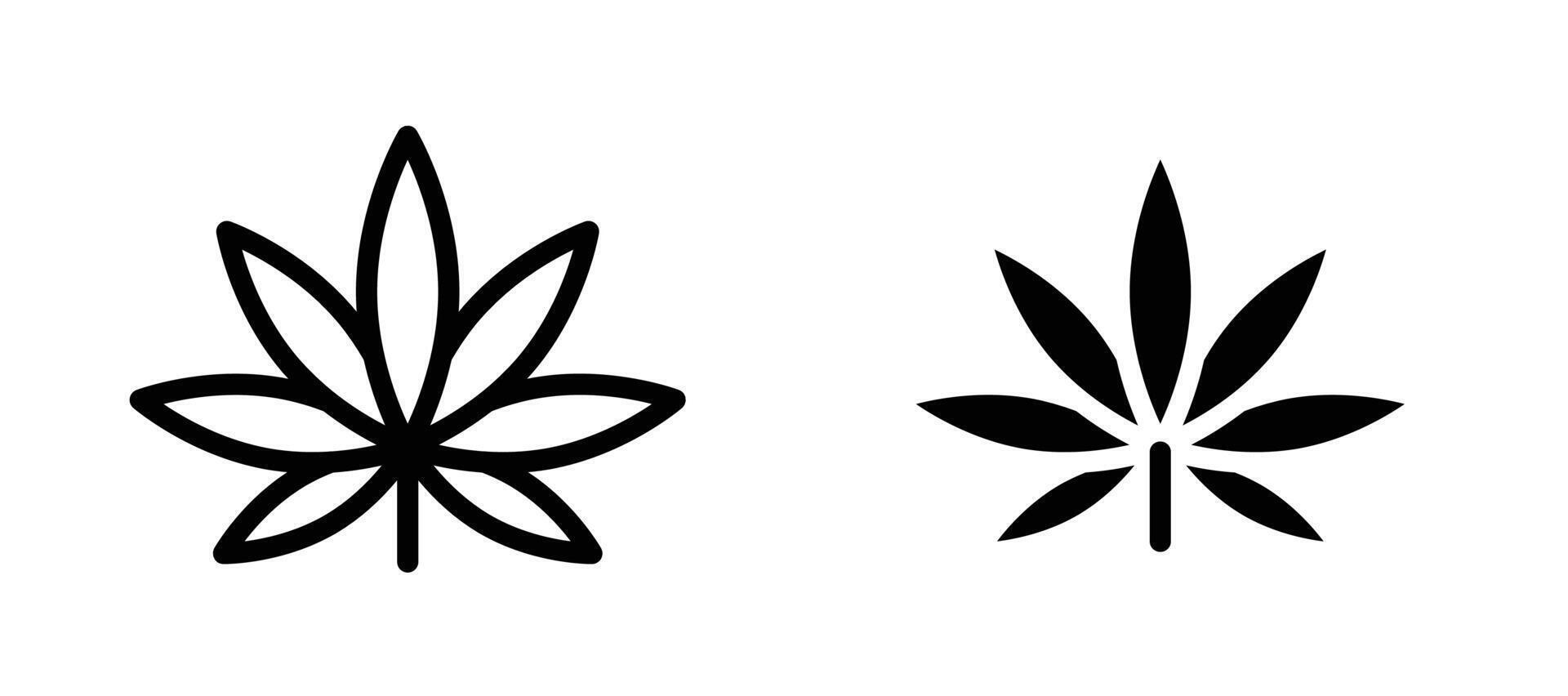 Weed icon collection line and flat style. modern concept, outline style, black color vector