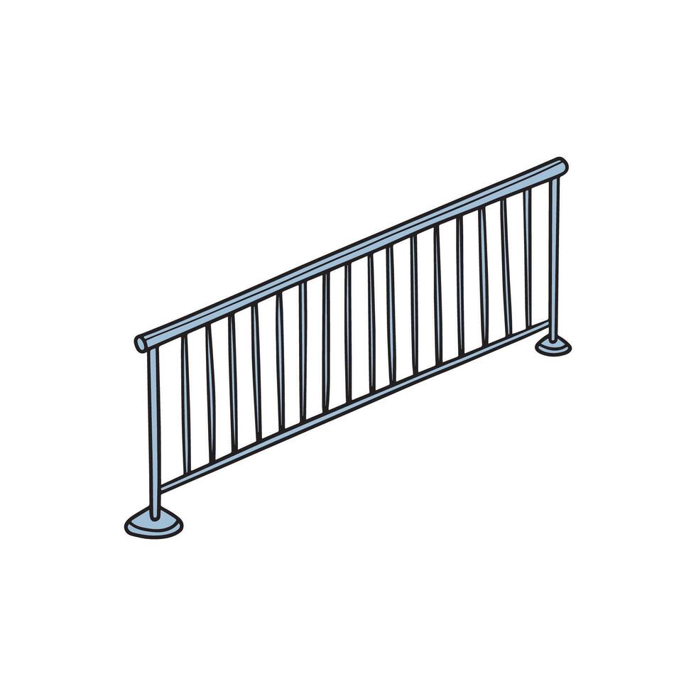 Sketch doodle of a balcony metal railing with simple design vector
