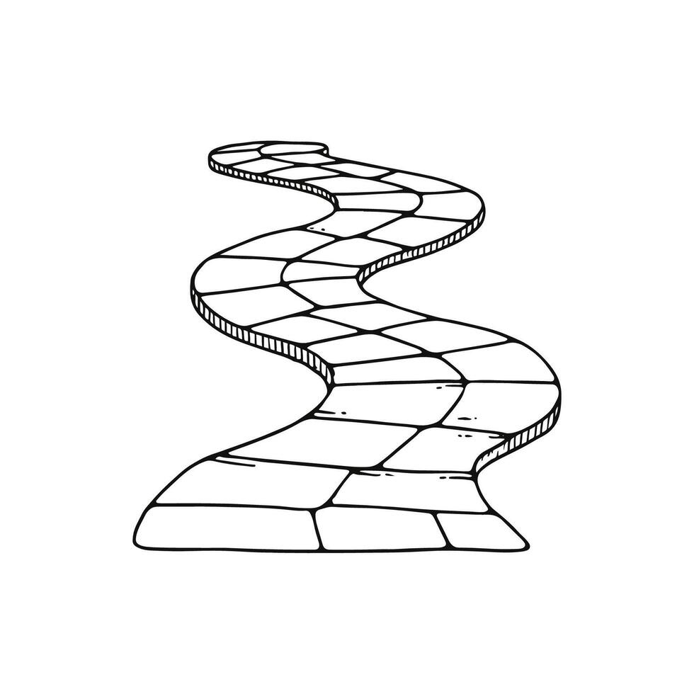 Doodle of a stone walkway made of interlocking tiles vector