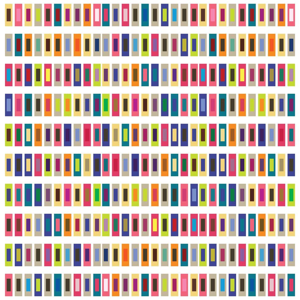 A lively repeat pattern of multicolored squares set against a white backdrop. vector