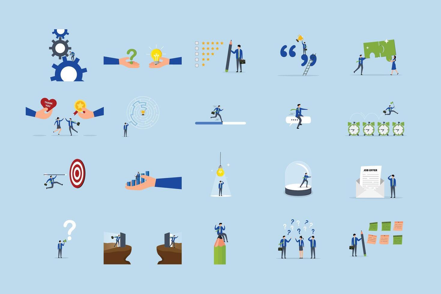 Business strategy illustrations for teamwork vector