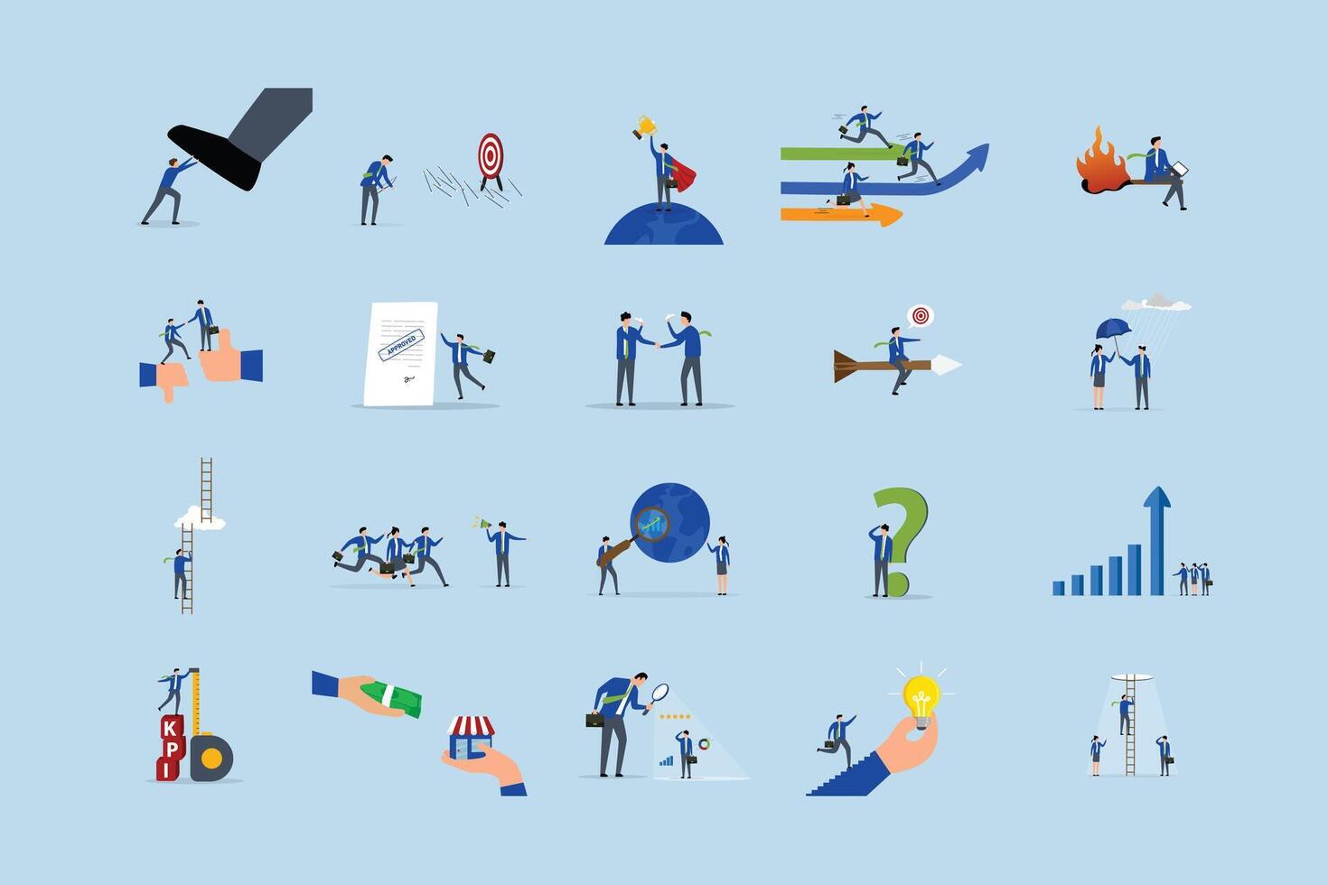 Business illustrations for growth strategies vector