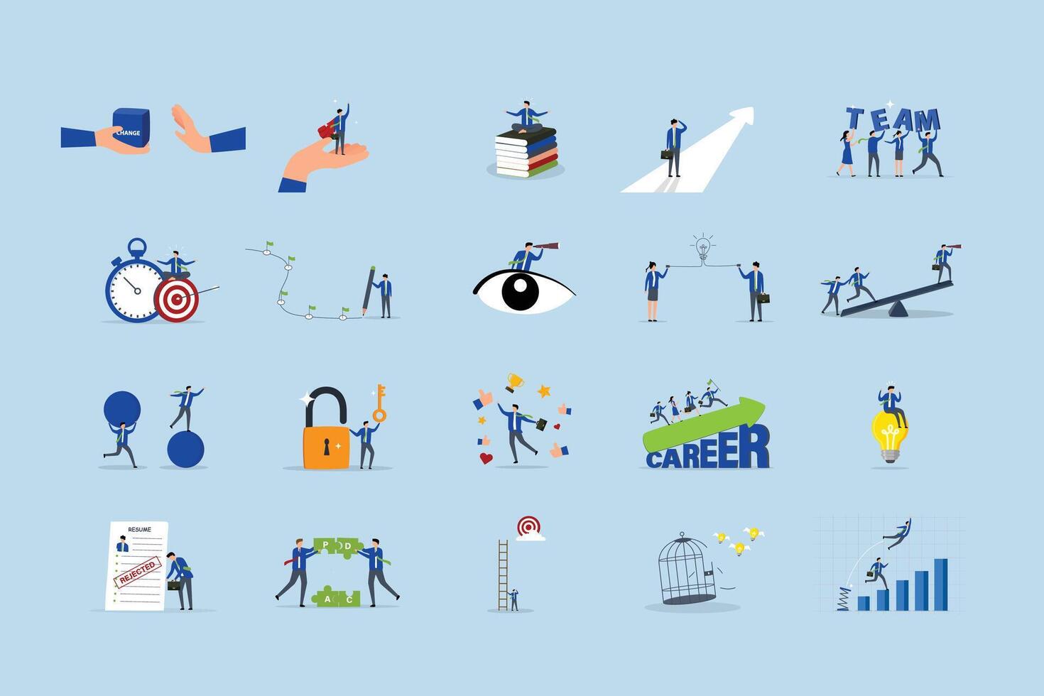 Career illustrations for professional growth vector