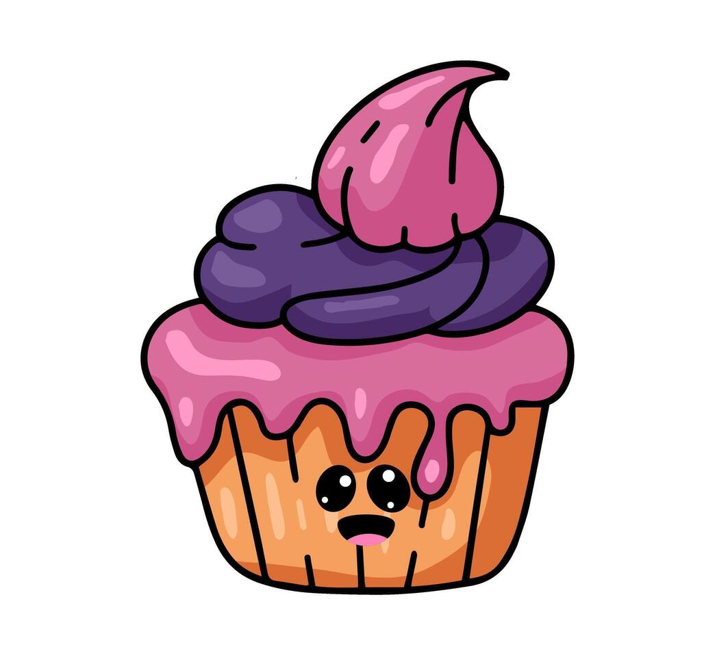 Adorable Spooky Cupcakes Halloween Cartoon Food vector