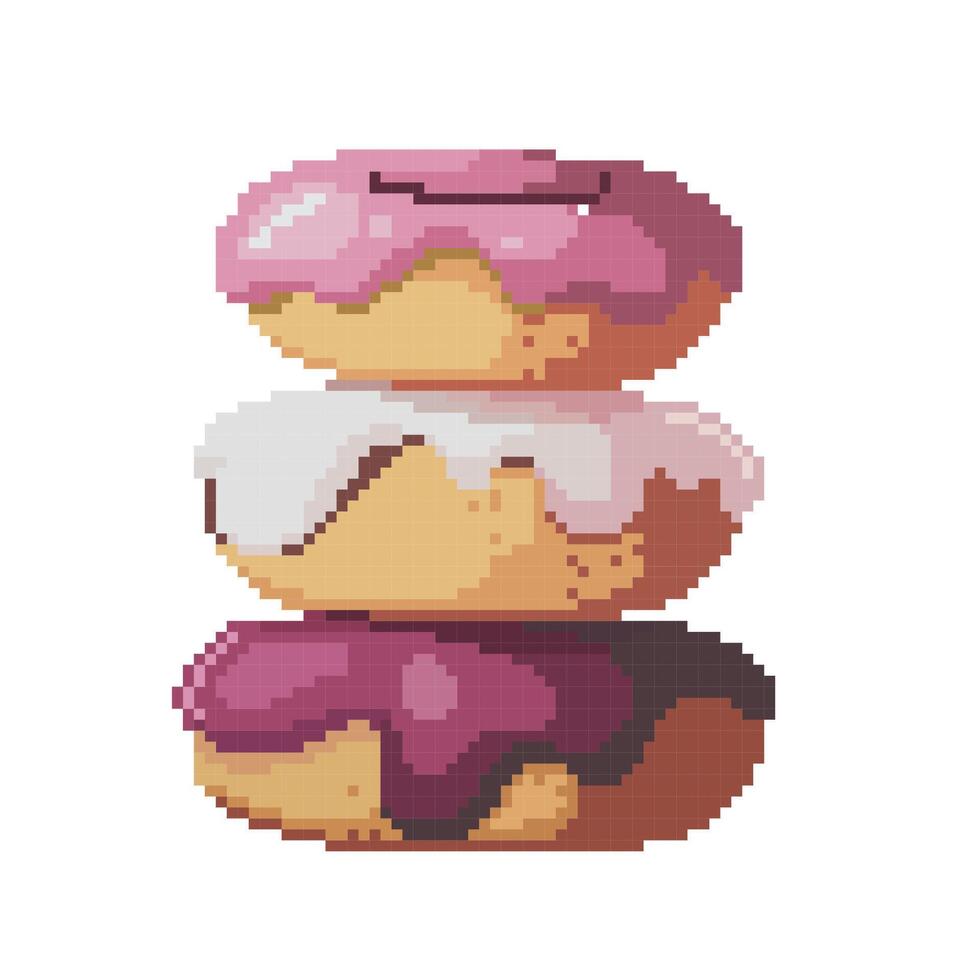 icon donut pixel art vector
