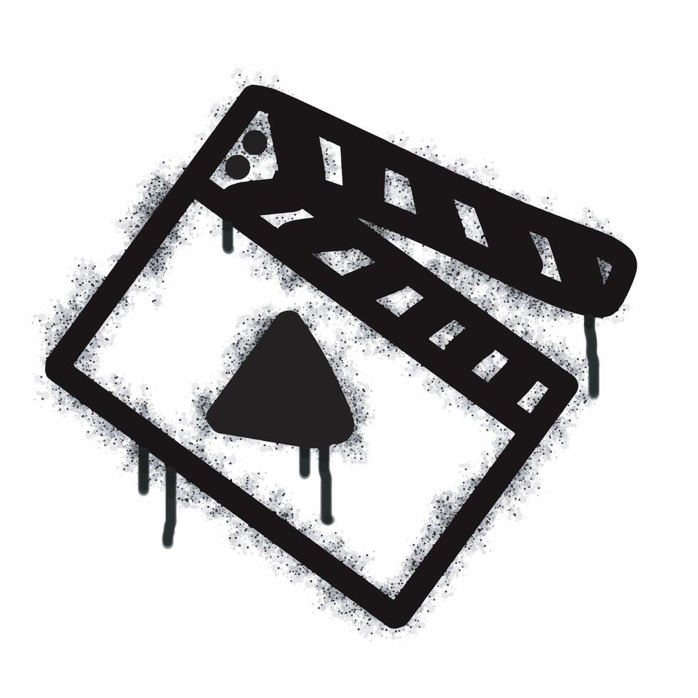 Clipper board icon with spray graffiti isolated on a white background. Clipper board icon with spray graffiti in black on white. vector