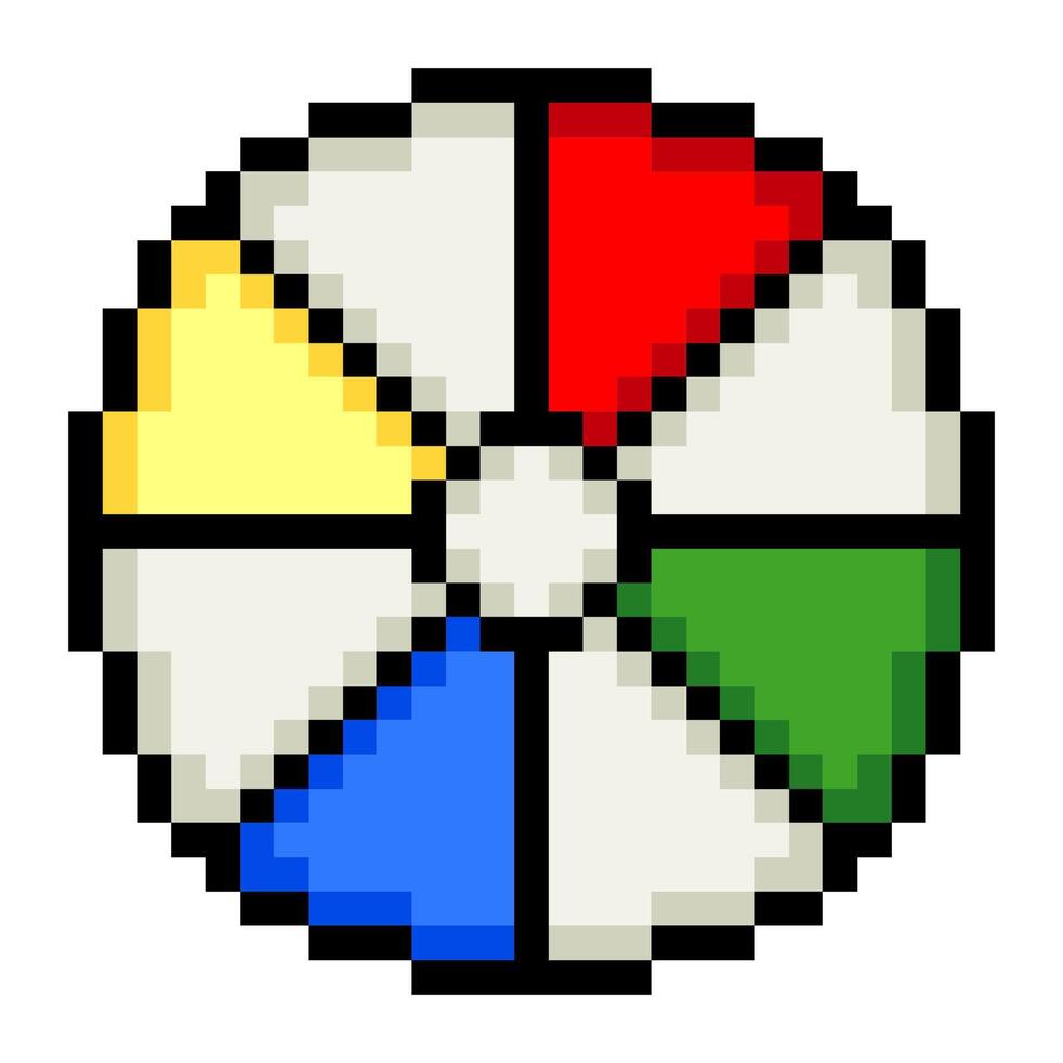 Beach ball in pixel art style isolated on white background vector