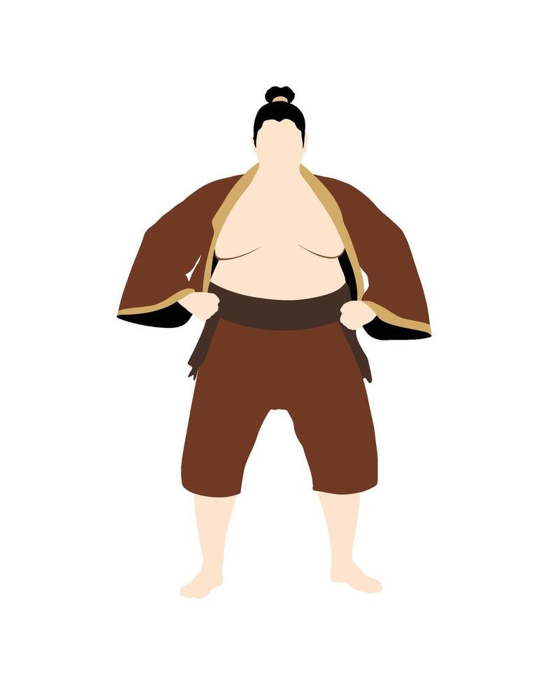 Sumo wrestler in steady style pose vector