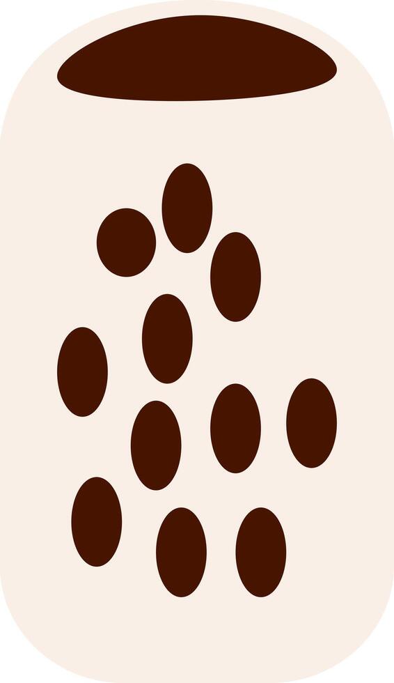 Off-White Pot with Oval Pattern vector