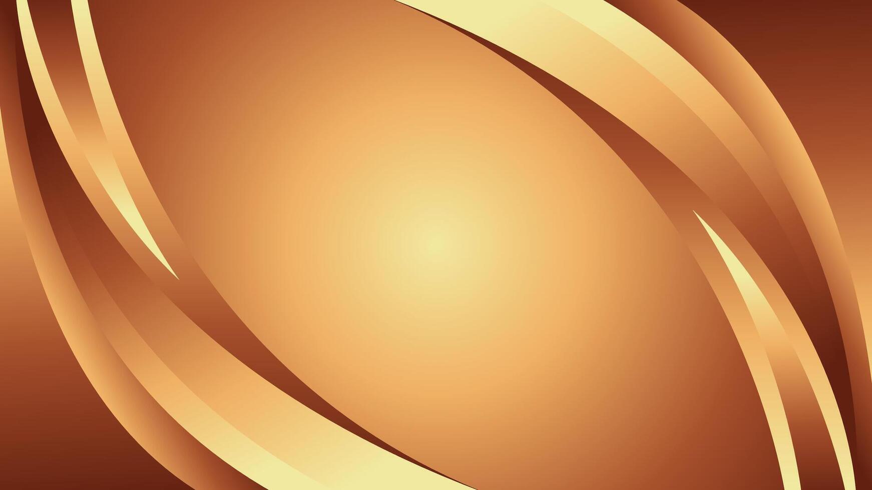 Elegant golden bronze luxury background with smooth curves. Abstract wallpaper design vector