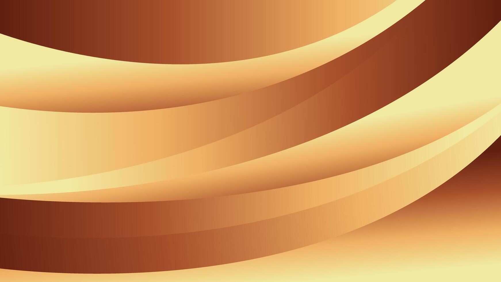 Elegant golden bronze luxury background with smooth curves vector