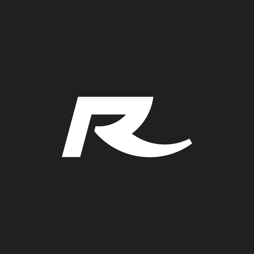 letter r simple geometric dynamic logo vector