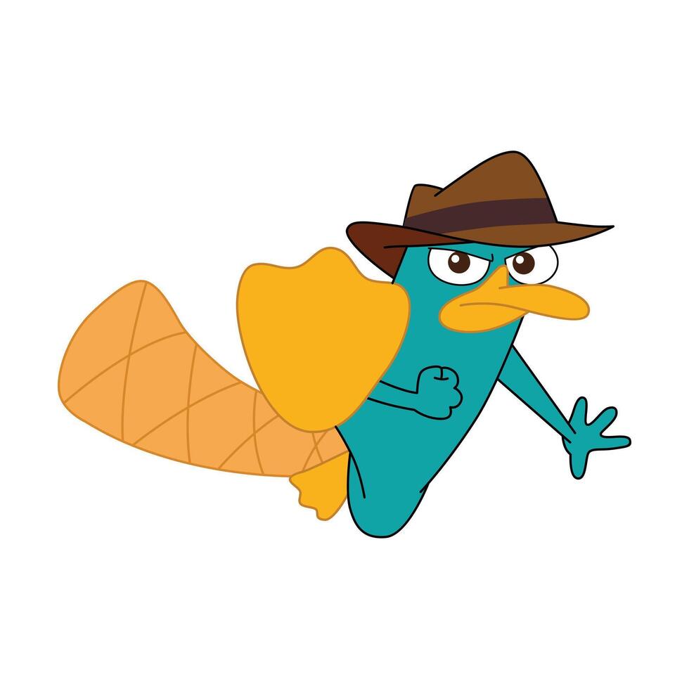 Perry the Platypus kicks vector