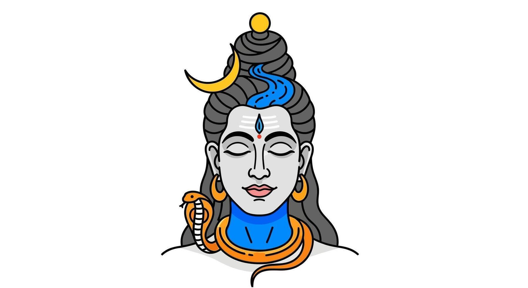 Shiva with Hindu God, Meditation, Spiritual, and . vector