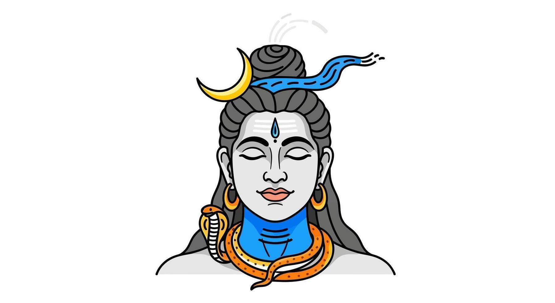 Shiva Illustration Indian God Religion. vector